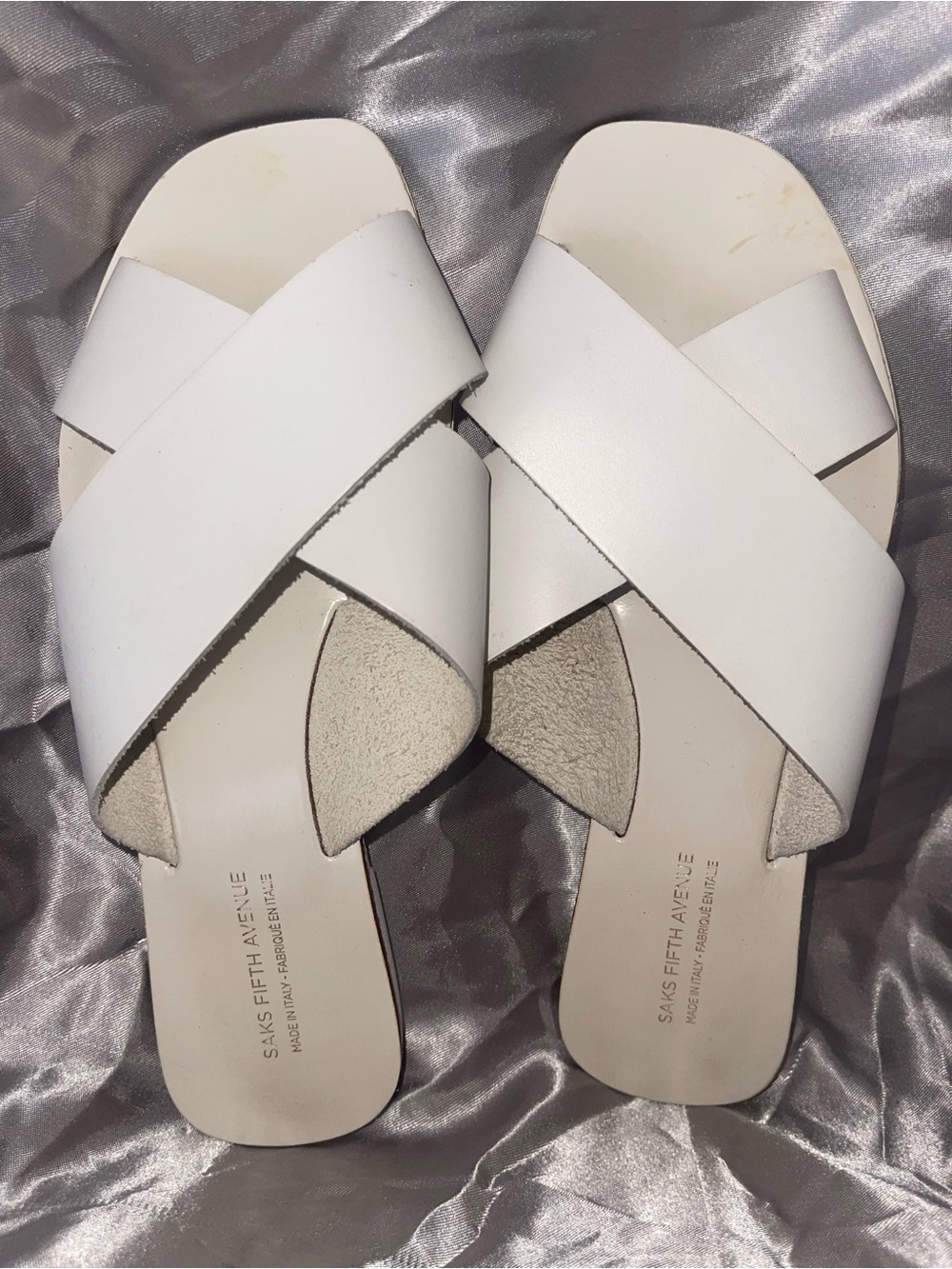 Saks Fifth Avenue White Sandals